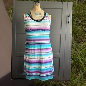 ZeroXposur Blue and Purple Scoop Neck Swim Dress